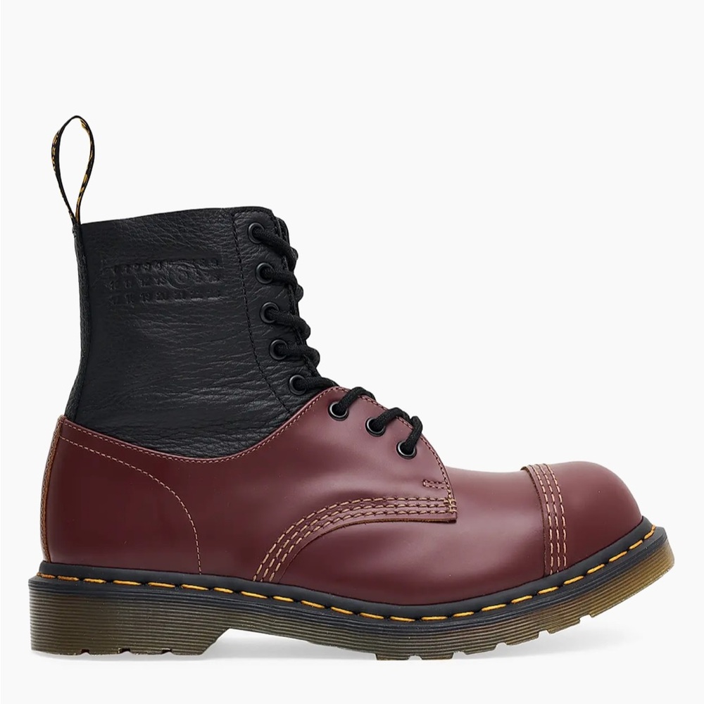 Dr. Martens Men's Black and Burgundy Boots